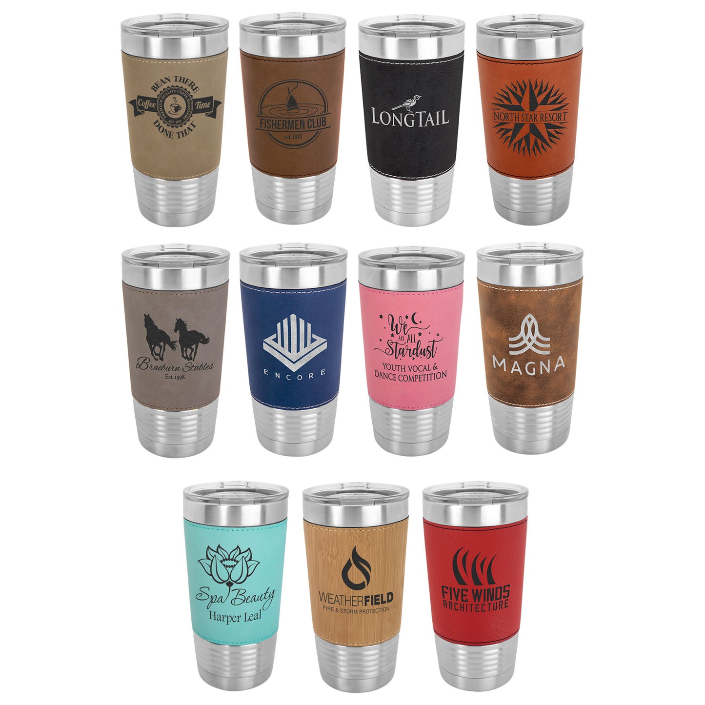 20 oz. Leatherette Polar Camel Tumbler. Contact Us for Availability!