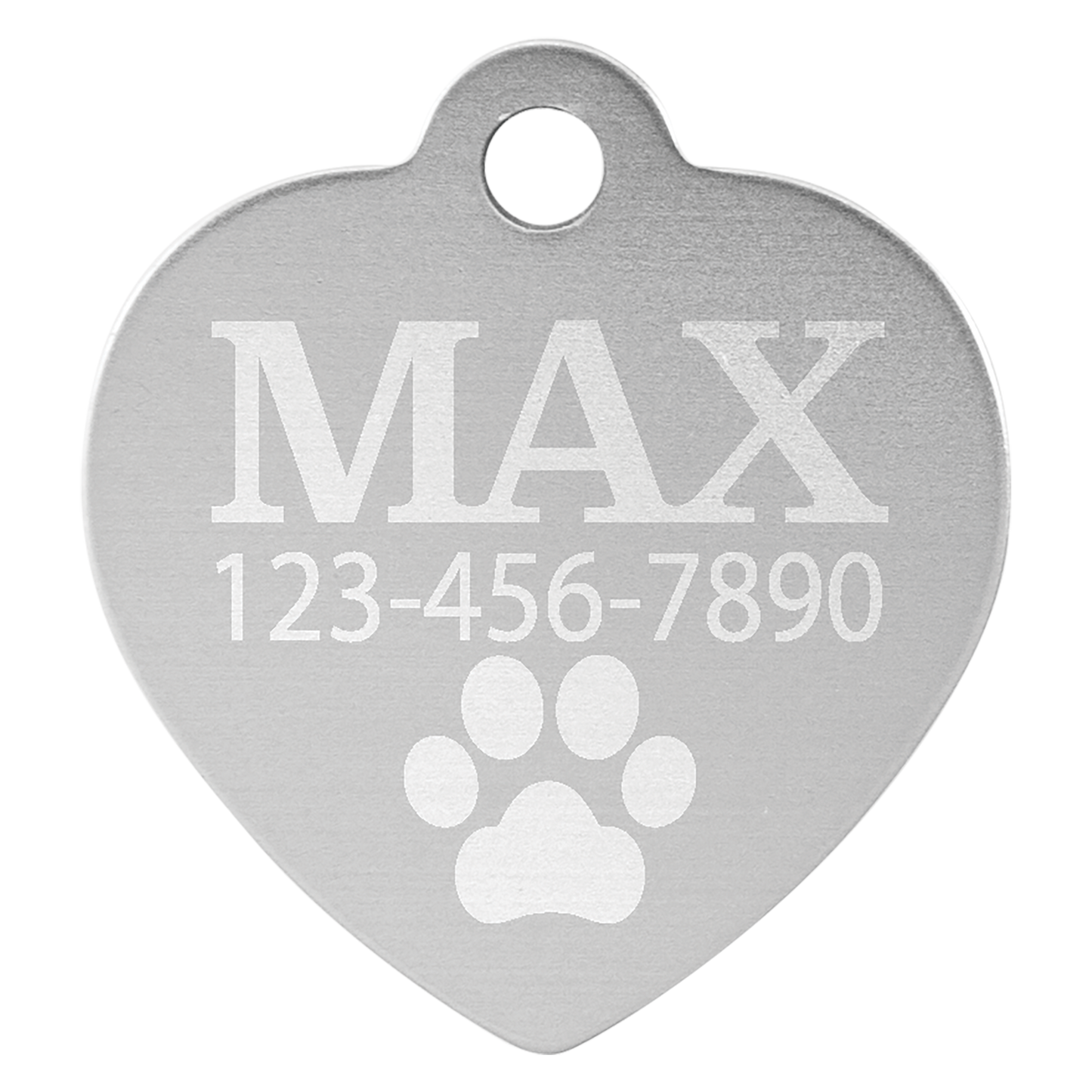 B.O.G.O. SMALL 1" x 1" Silver Anodized Aluminum Heart Pet Tag