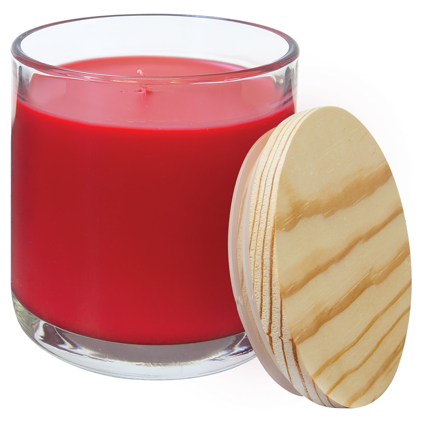 14 oz. Peppermint Twist Candle in a Glass Holder with Wood Lid