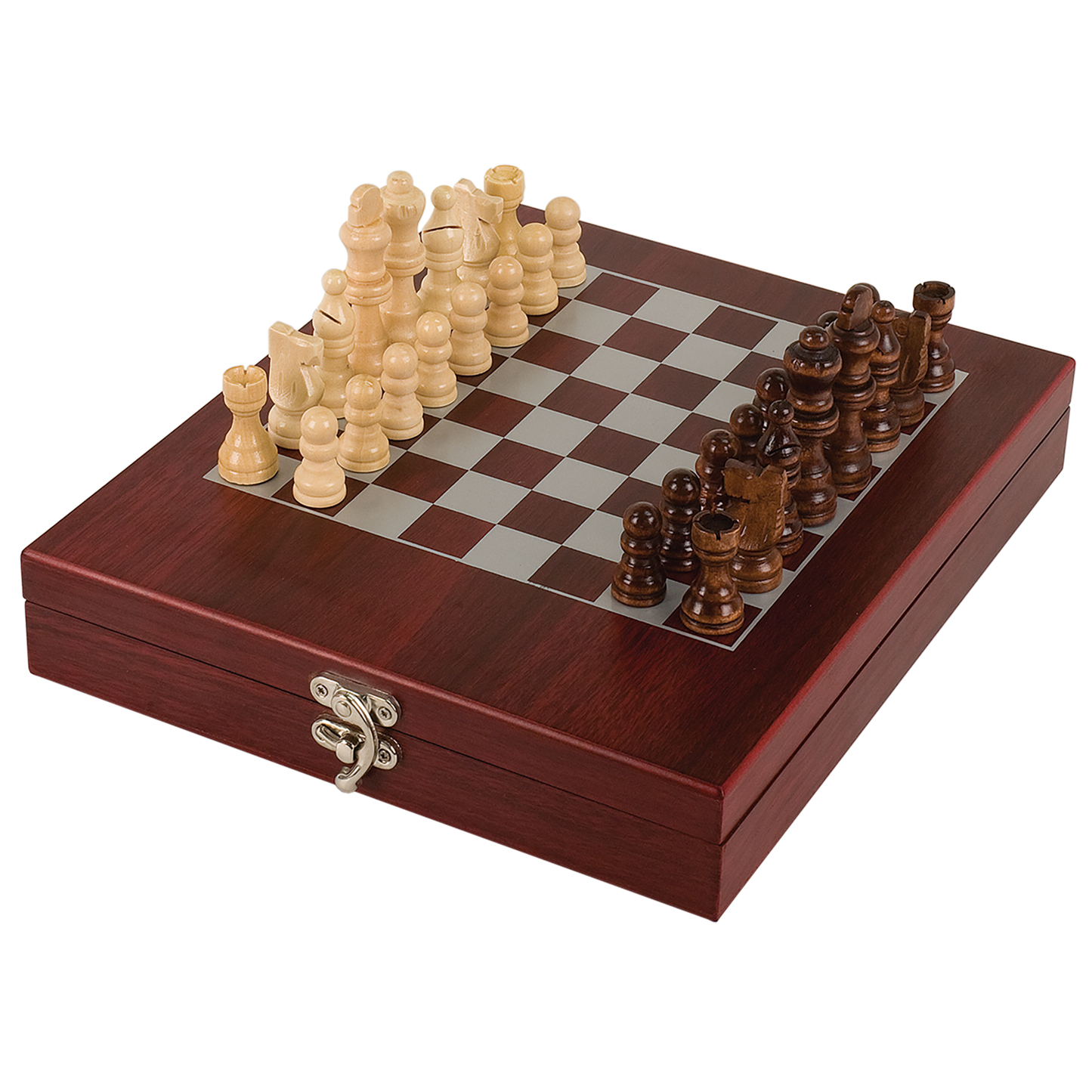 Custom Engraved Rosewood Finish Chess Set