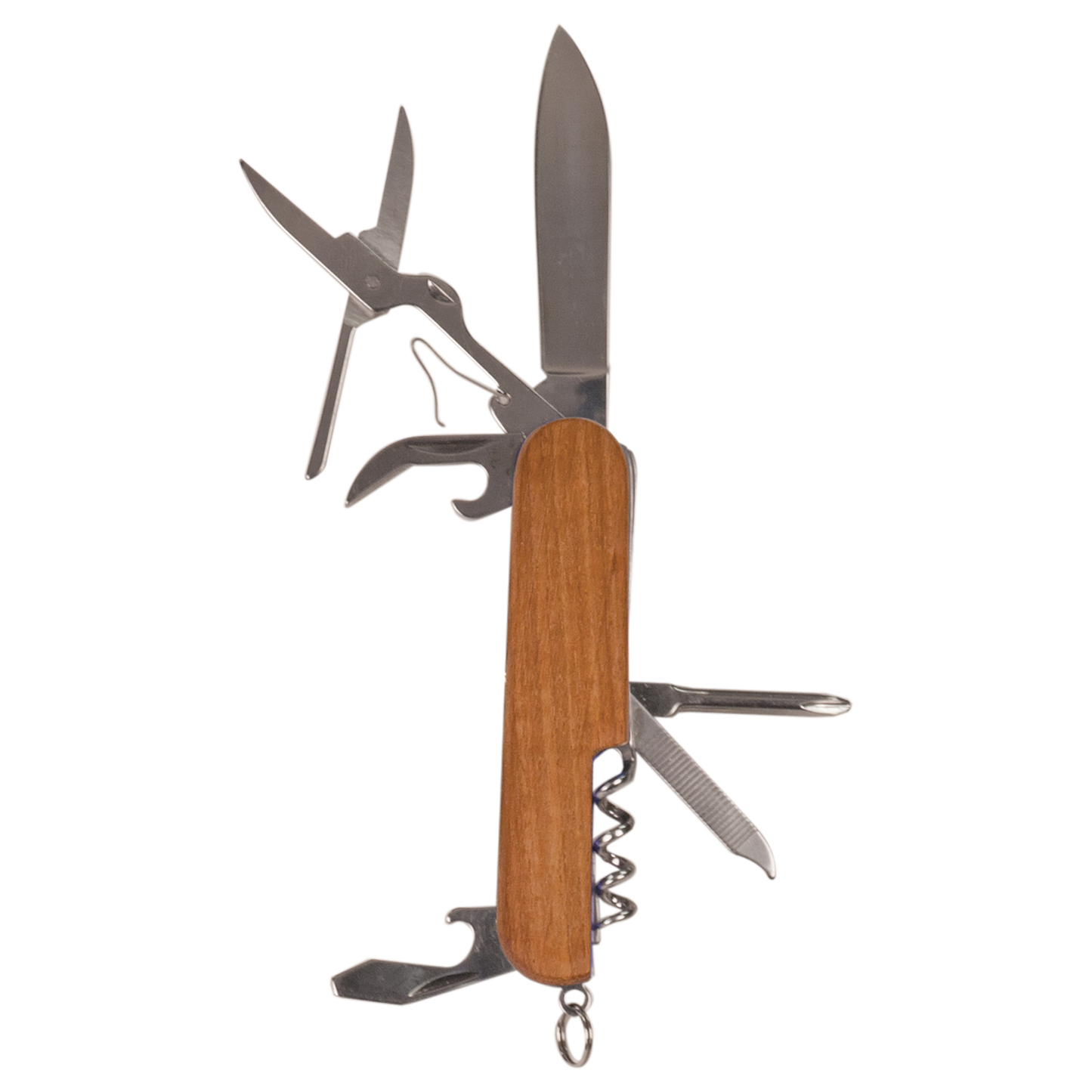 Personalized 3 1/2" Wooden 8-Function Multi-Tool Pocket Knife.