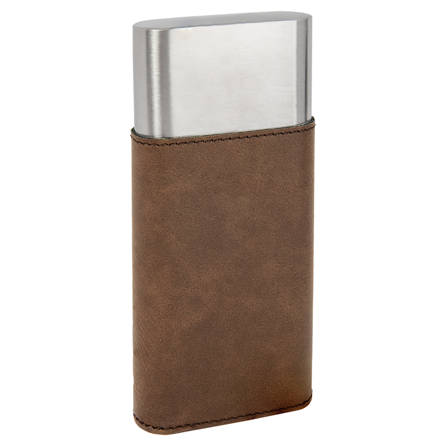 Dark Brown Leatherette Cigar Case with Cutter