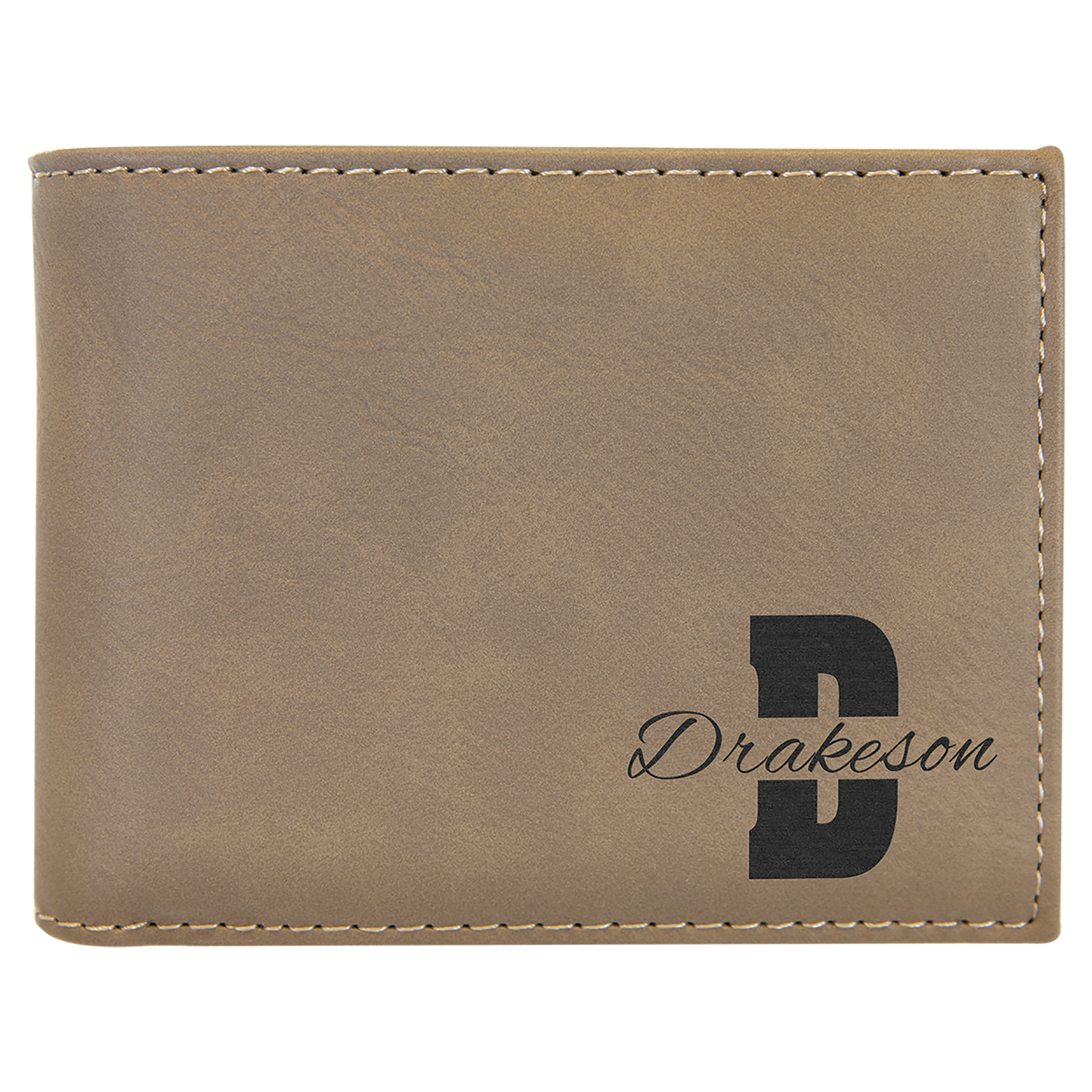 Light Brown Leatherette Bi-Fold Wallet w/Flip ID Display
