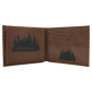 Dark Brown Leatherette Bi-Fold Wallet w/Flip ID Display