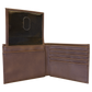 Dark Brown Leatherette Bi-Fold Wallet w/Flip ID Display
