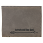 Gray Leatherette Bi-Fold Wallet w/Flip ID Display
