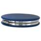 2 1/2" Blue/Silver Leatherette Compact Double-Sided Mirror