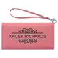 7 1/2" x 4" Pink Leatherette Wallet with Strap