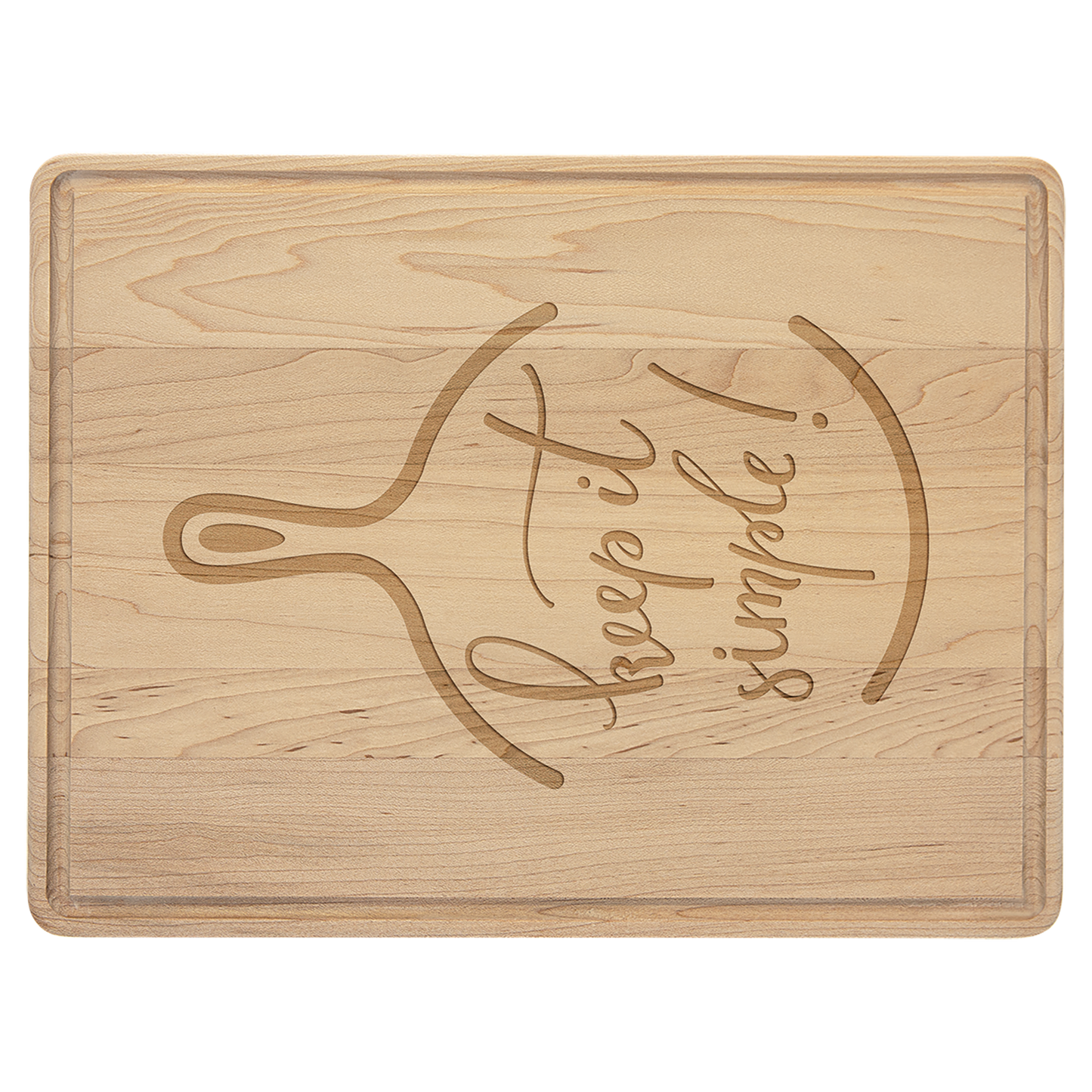11 1/2" x 8 3/4" Personalized Maple Cutting Board with Drip Ring