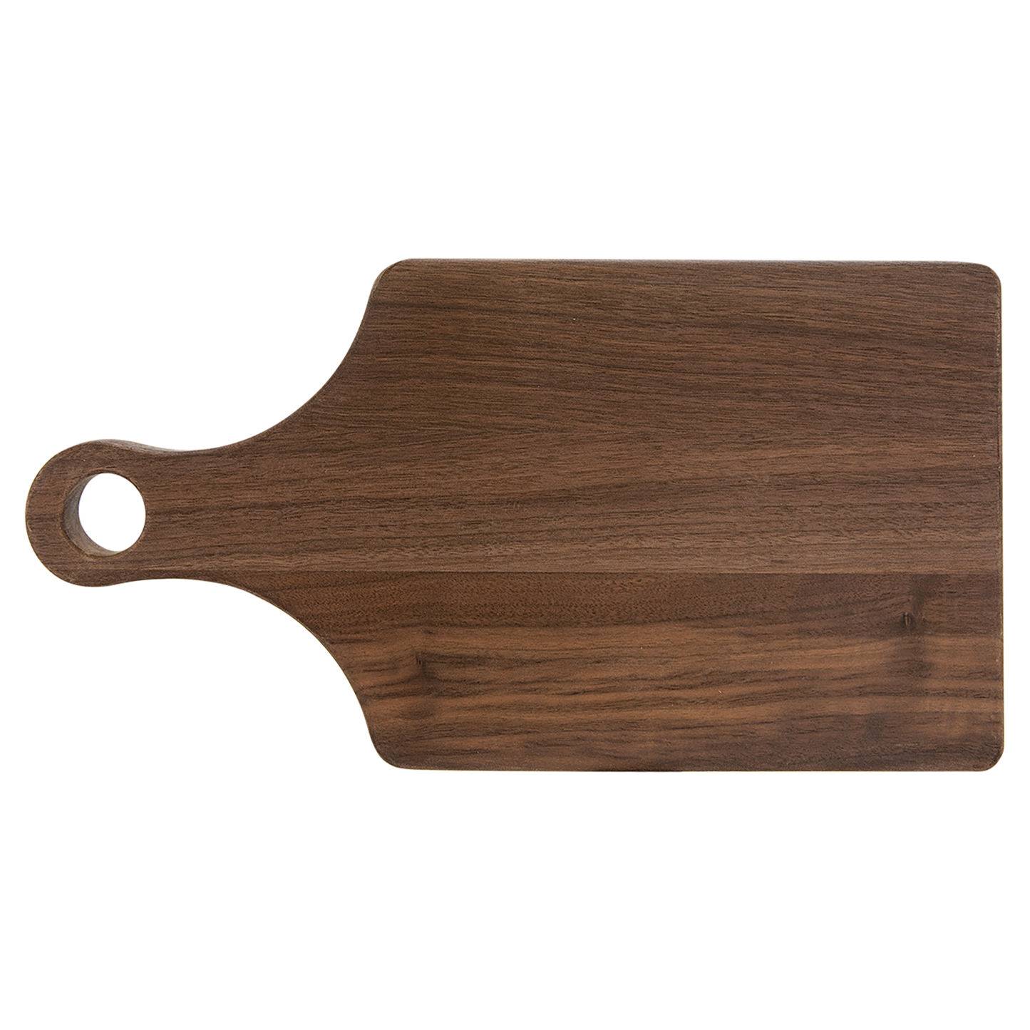 13 1/2" x 7" Walnut Cutting Board Paddle Shape with Drip Ring