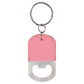 B.O.G.O. Oval Pink Leatherette Bottle Opener Keychain