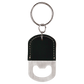 B.O.G.O. Oval Black/Silver Leatherette Bottle Opener Keychain