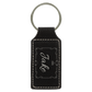 B.O.G.O. 2 3/4" x 1 1/4" Black/Silver Leatherette Rectangle Keychain