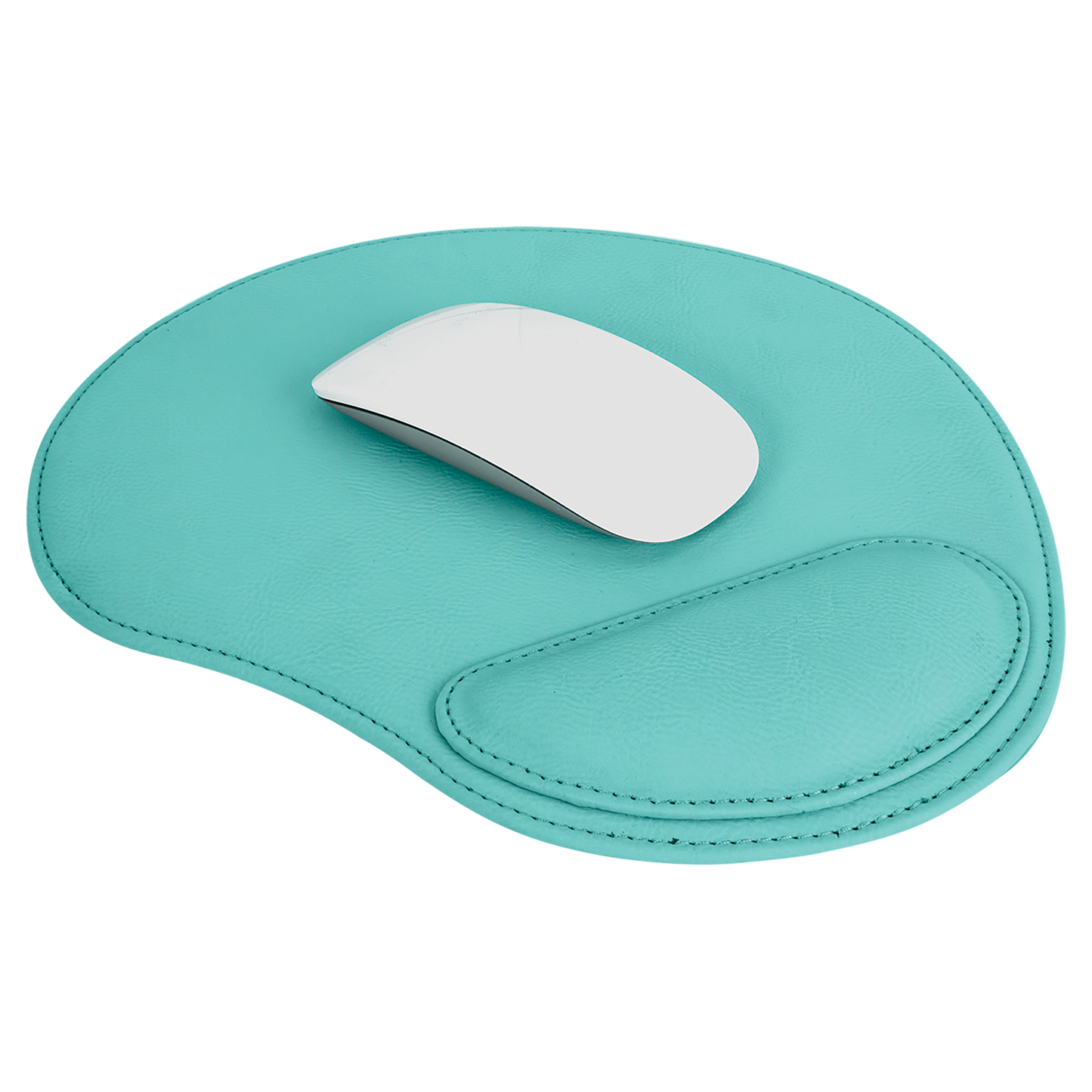 Custom Engraved 9" x 10 1/4" Teal Leatherette Mouse Pad
