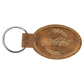B.O.G.O. 3" x 1 3/4" Rustic/Gold Leatherette Oval Keychain