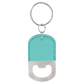 B.O.G.O. Oval Teal Leatherette Bottle Opener Keychain