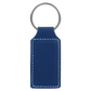B.O.G.O. 2 3/4" x 1 1/4" Blue/Silver Leatherette Rectangle Keychain