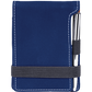 3 1/4" x 4 3/4" Blue/Silver Leatherette Mini Notepad with Pen
