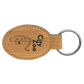B.O.G.O 3" x 1 3/4" Bamboo Leatherette Oval Keychain