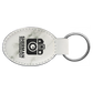 B.O.G.O. 3" x 1 3/4" White Marble Leatherette Oval Keychain