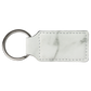 B.O.G.O. 2 3/4" x 1 1/4" White Marble Leatherette Rectangle Keychain