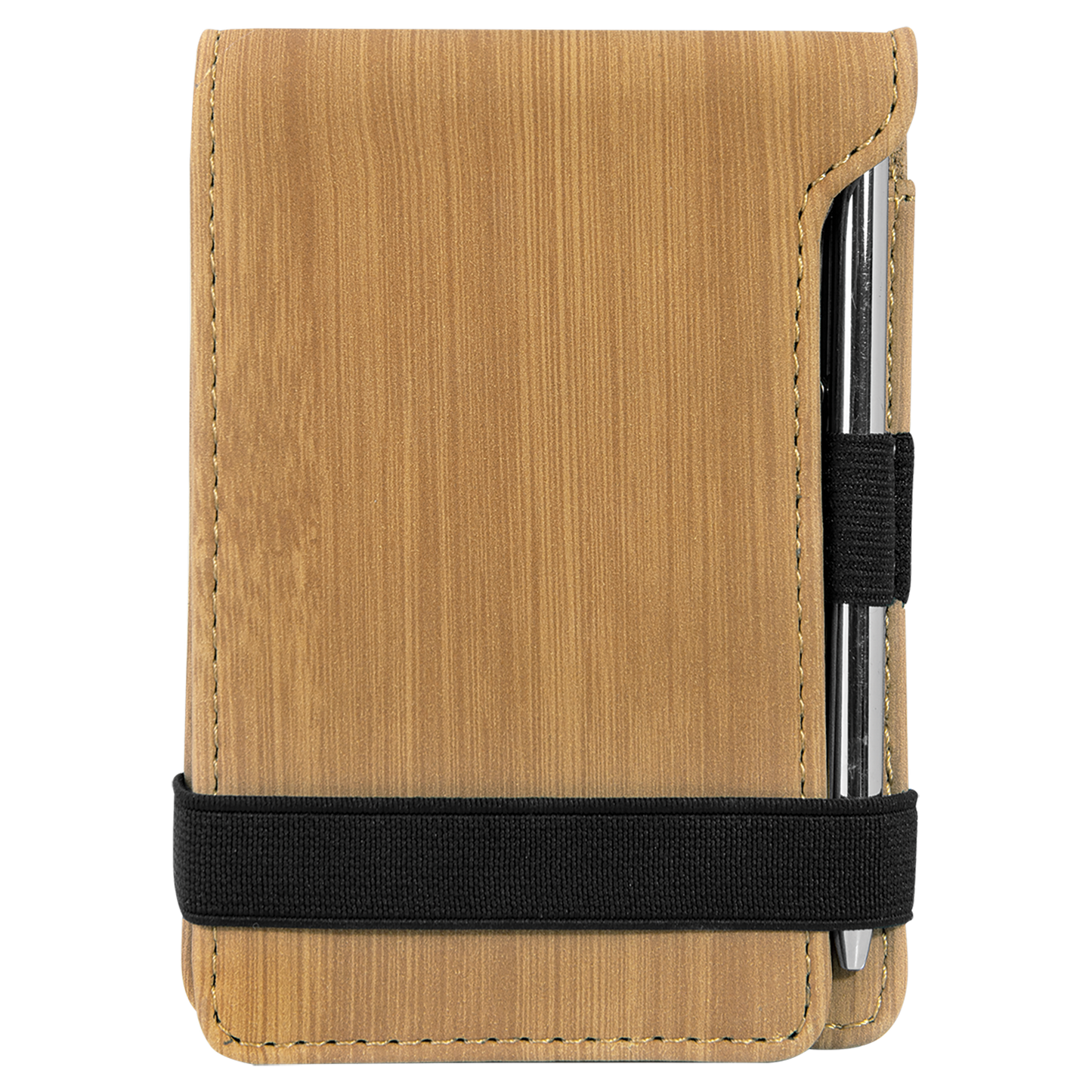 3 1/4" x 4 3/4" Bamboo Leatherette Mini Notepad with Pen
