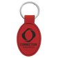B.O.G.O. 3" x 1 3/4" Red Leatherette Oval Keychain