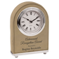 5 1/2" Light Brown Leatherette Arch Desk Clock w/Alarm