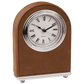 5 1/2" Dark Brown Leatherette Arch Desk Clock w/Alarm