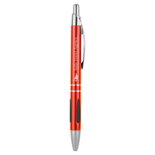 B.O.G.O. Red with Silver Trim Pen with Gripper