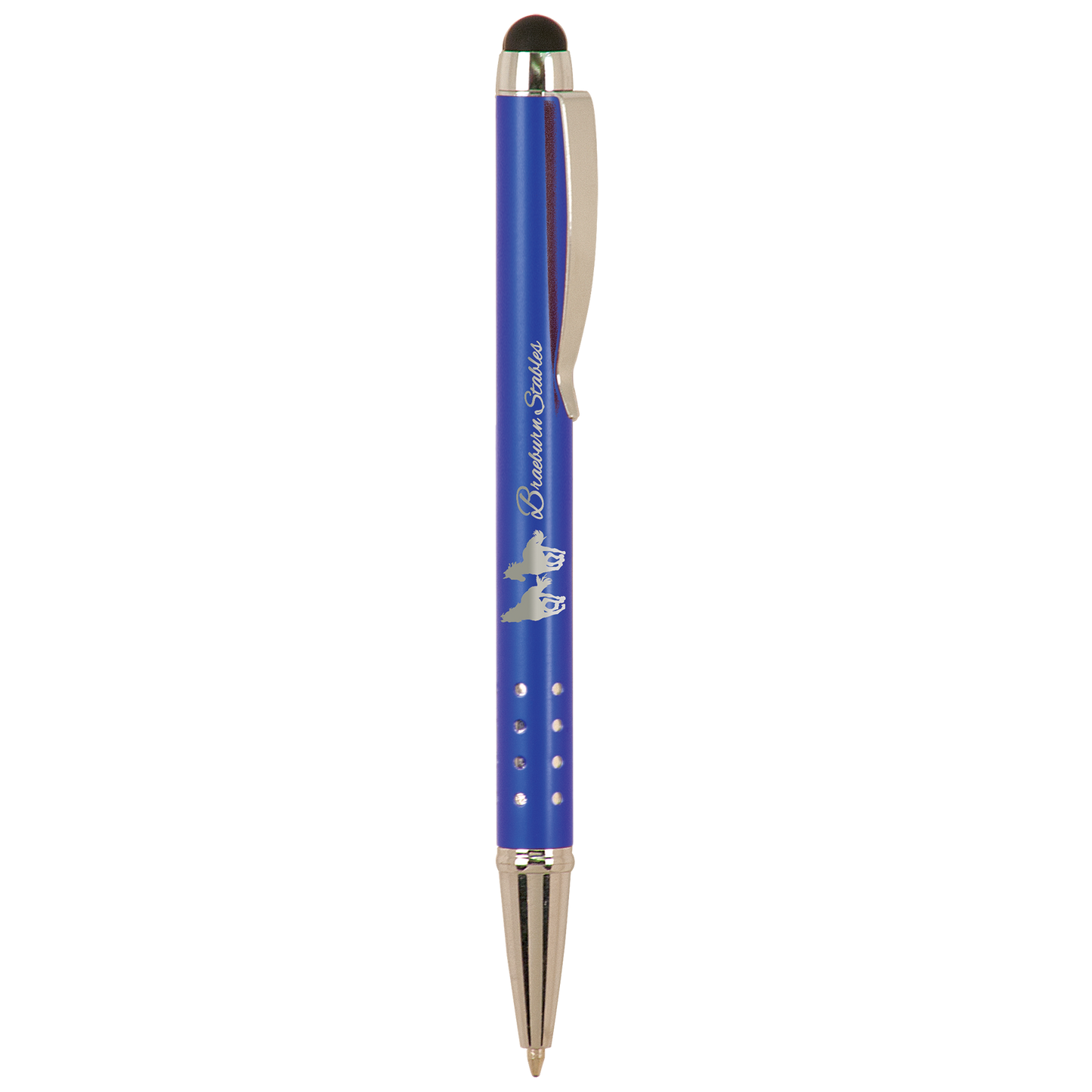 B.O.G.O. Blue with Silver Trim Pen with Stylus