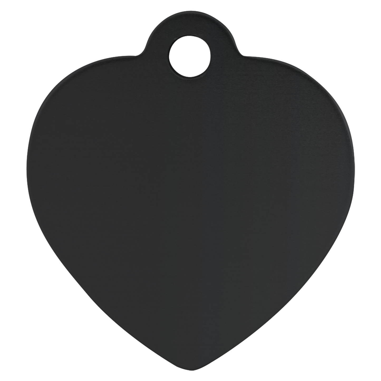 B.O.G.O. LARGE 1 1/4" x 1 1/4" Black Anodized Aluminum Heart Pet Tag