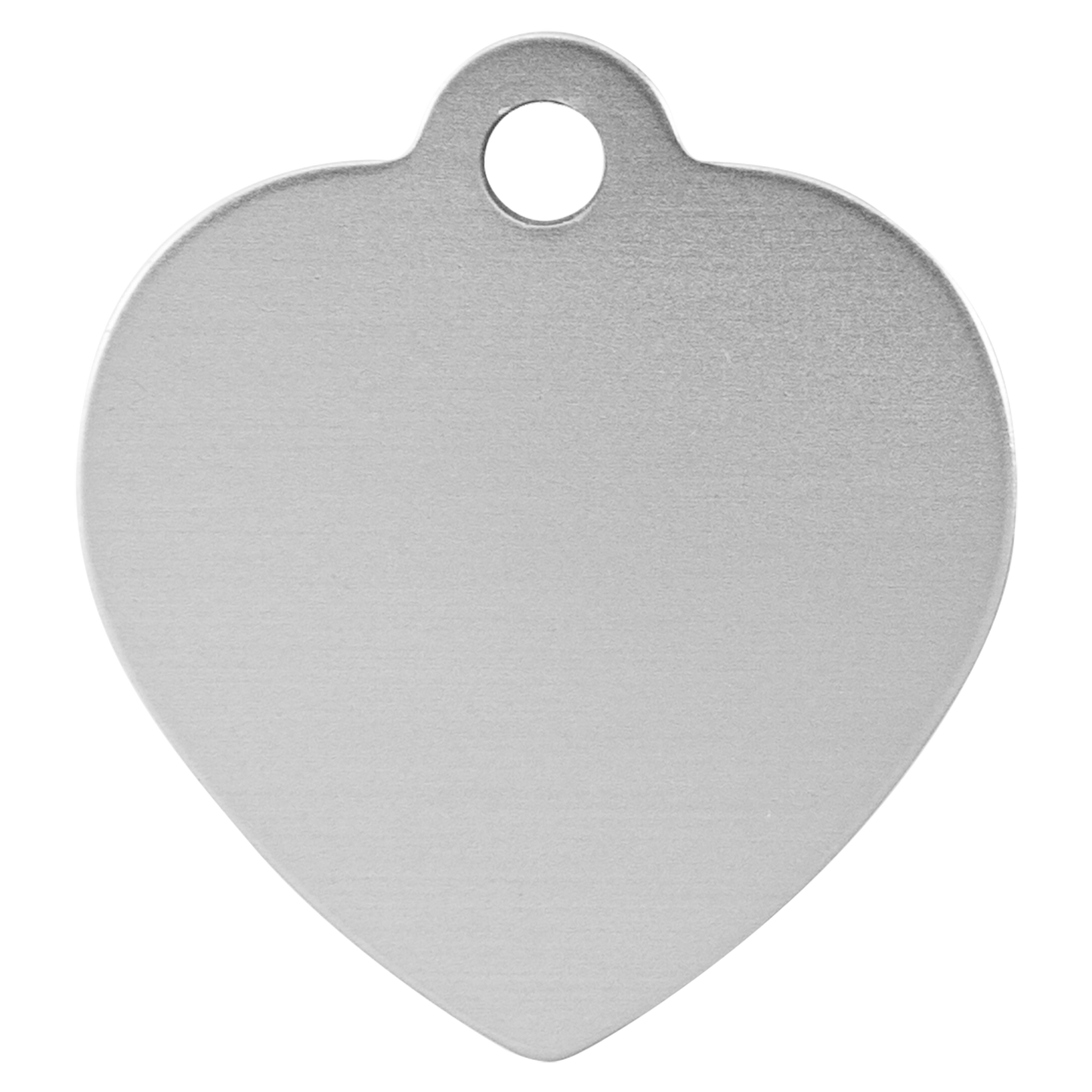 B.O.G.O. LARGE 1 1/4" x 1 1/4" Silver Anodized Aluminum Heart Pet Tag