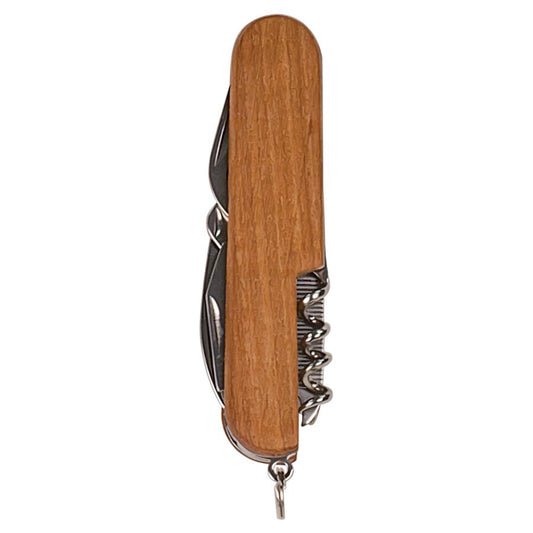 Personalized 3 1/2" Wooden 8-Function Multi-Tool Pocket Knife.